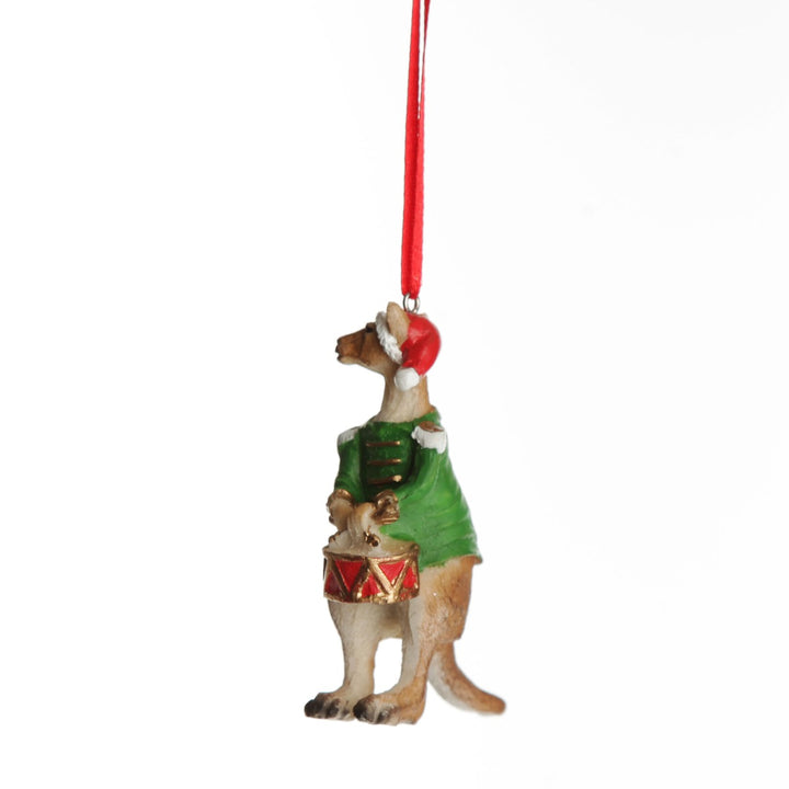 Kangaroo Australiana Christmas Tree Decoration - Green Jacket