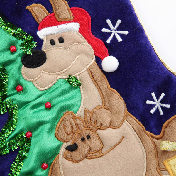 Kangaroo Embroidered Stocking Detail