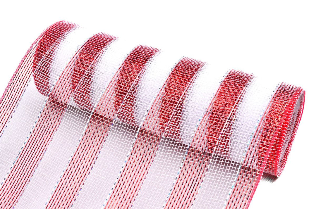 Metallic Candy Cane Stripe Decomesh Roll