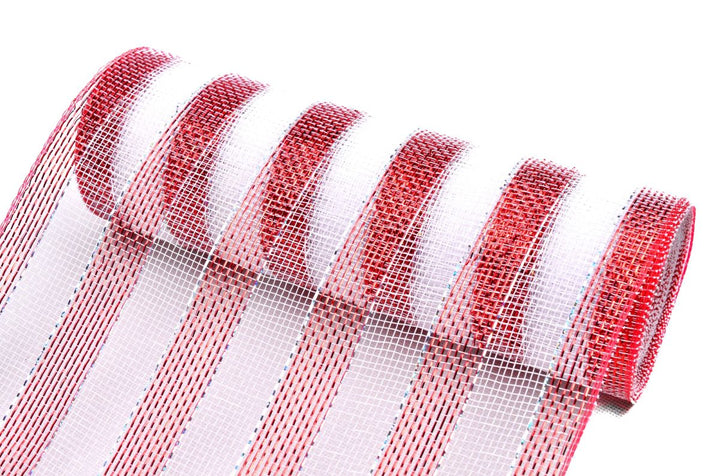 Metallic Candy Cane Stripe Decomesh Roll