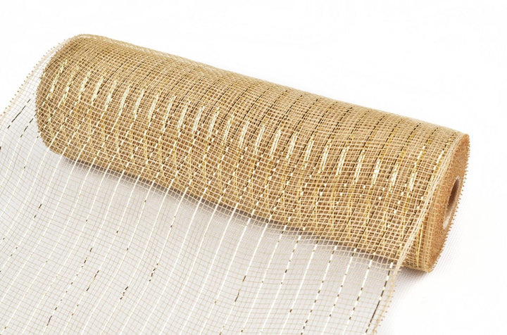 Natural Metallic Thread Decomesh Roll