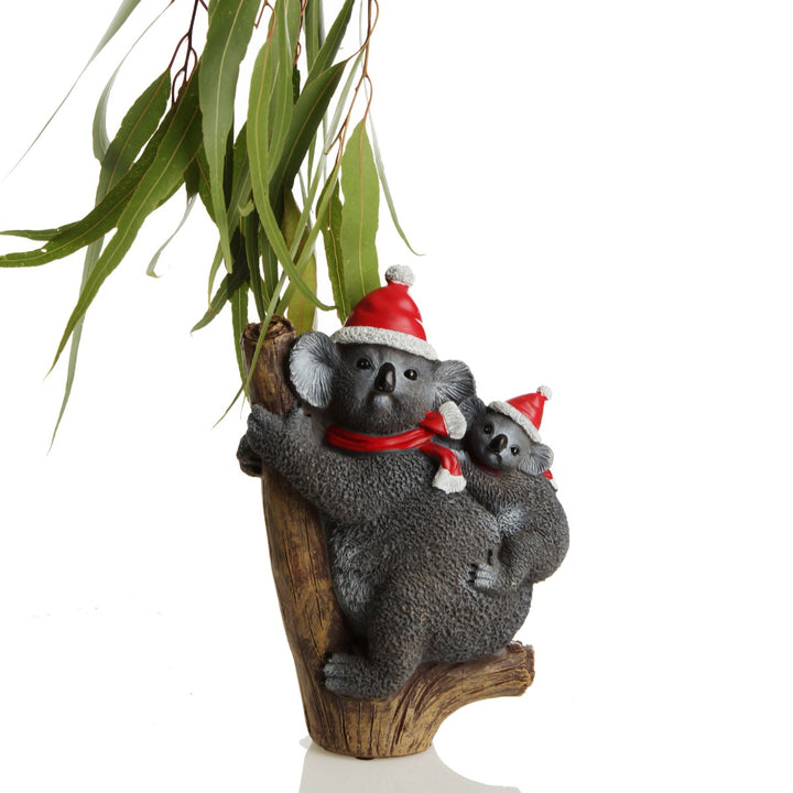Koala and Joey Australiana Christmas Ornament with leaves