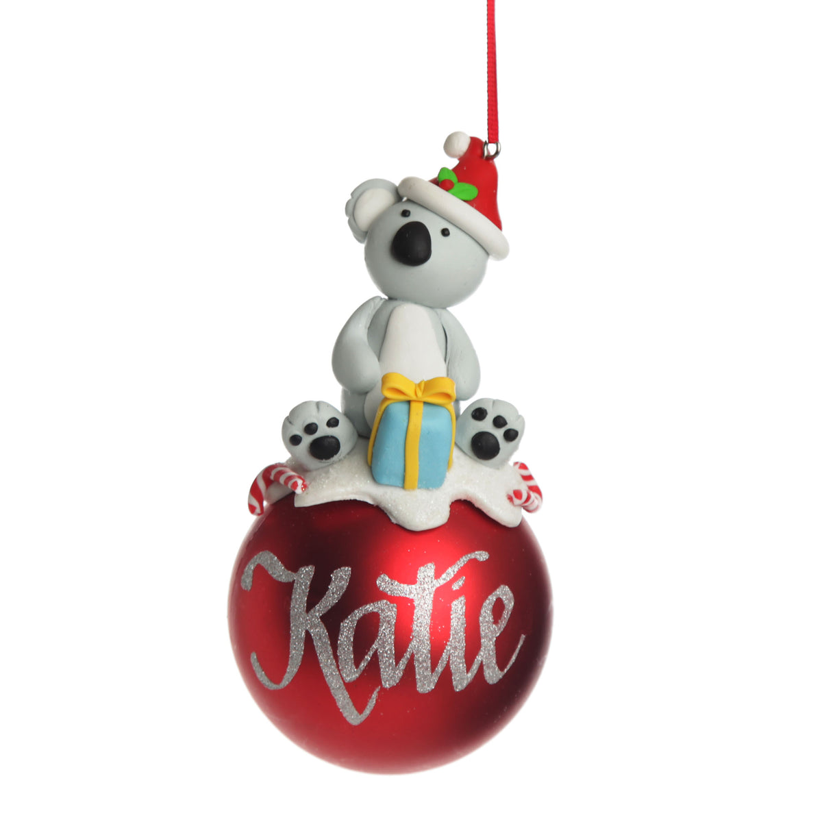 Personalised Koala Christmas Character Bauble