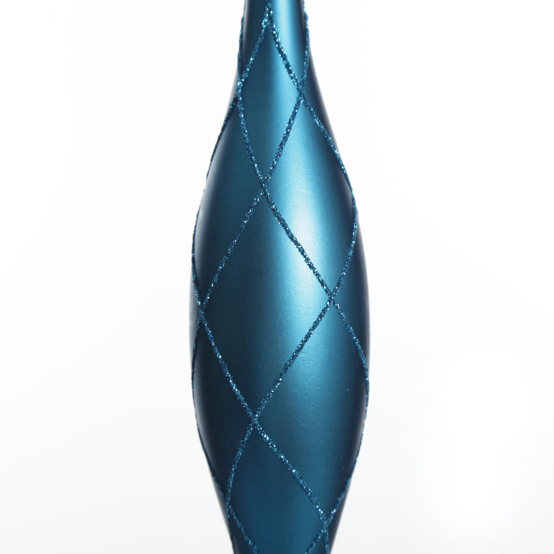Large Blue Christmas Finial Decoration