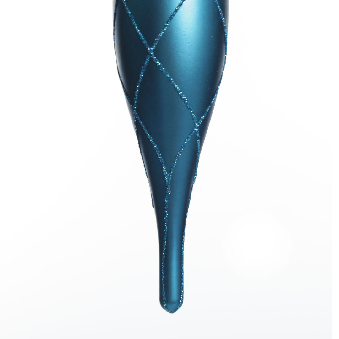 Large Blue Christmas Finial Decoration