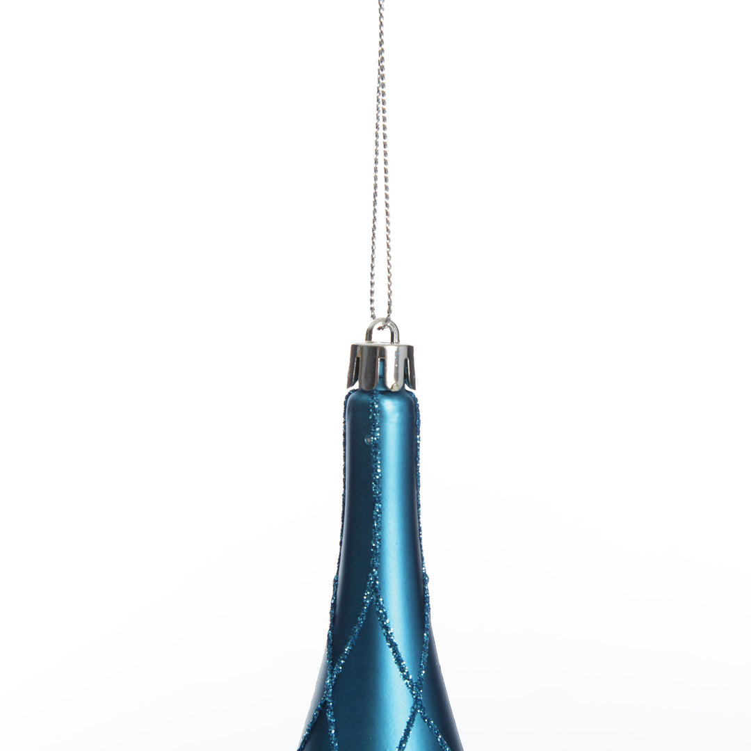 Large Blue Christmas Finial Decoration