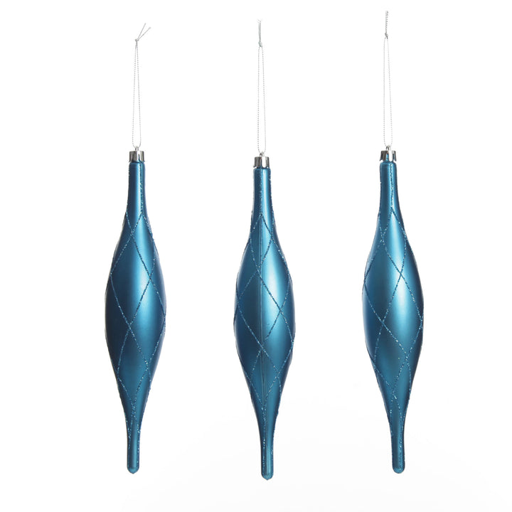 Large Blue Christmas Finial Decoration