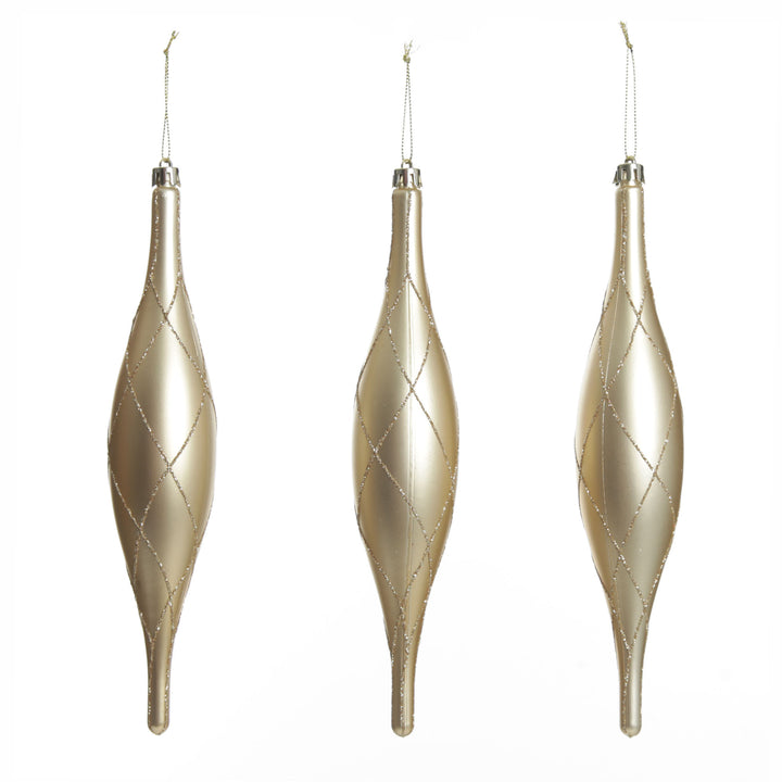 Large Champagne Christmas Finial Decoration