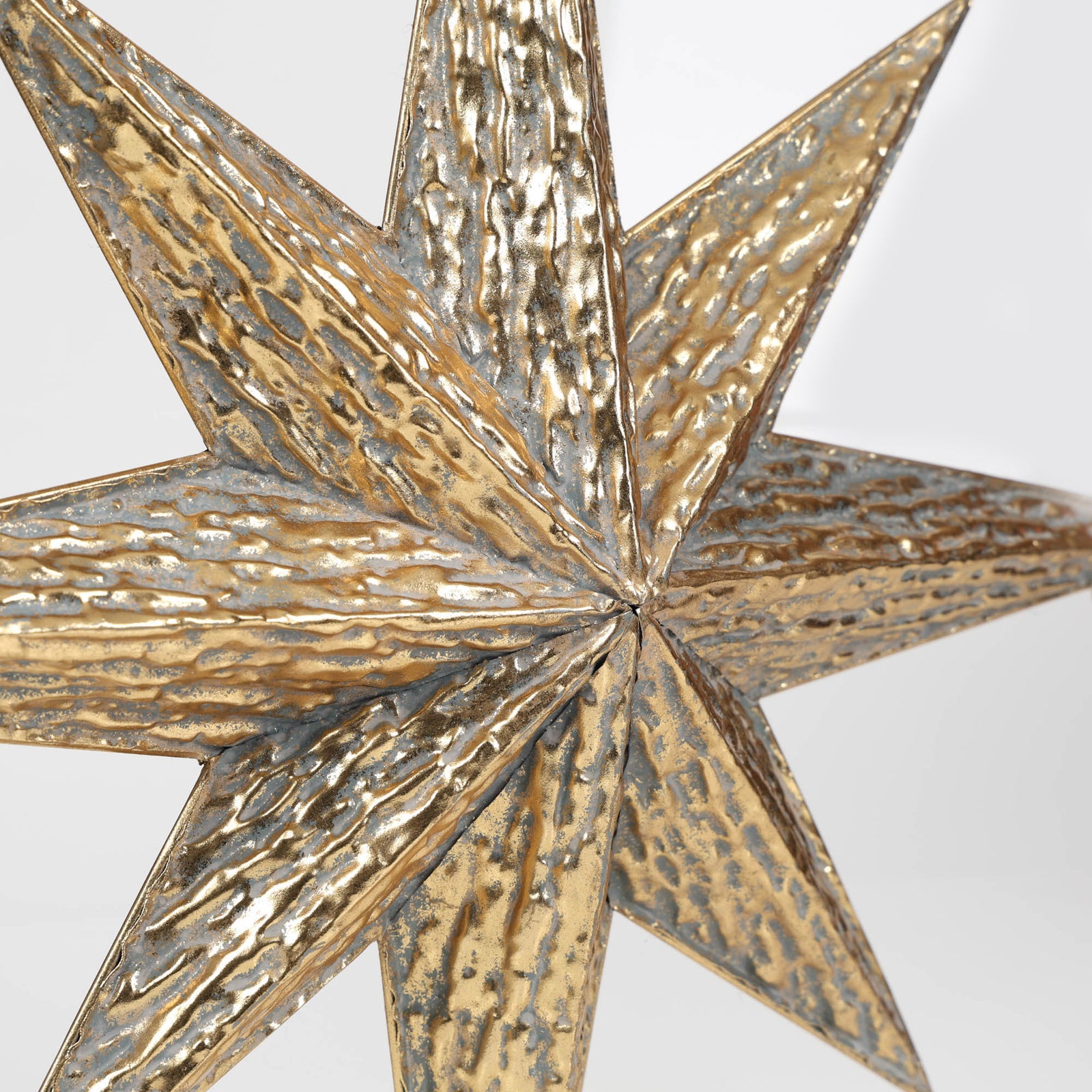 Large Hanging Metal Star Ornament - Antique Gold 47.5cm(h)