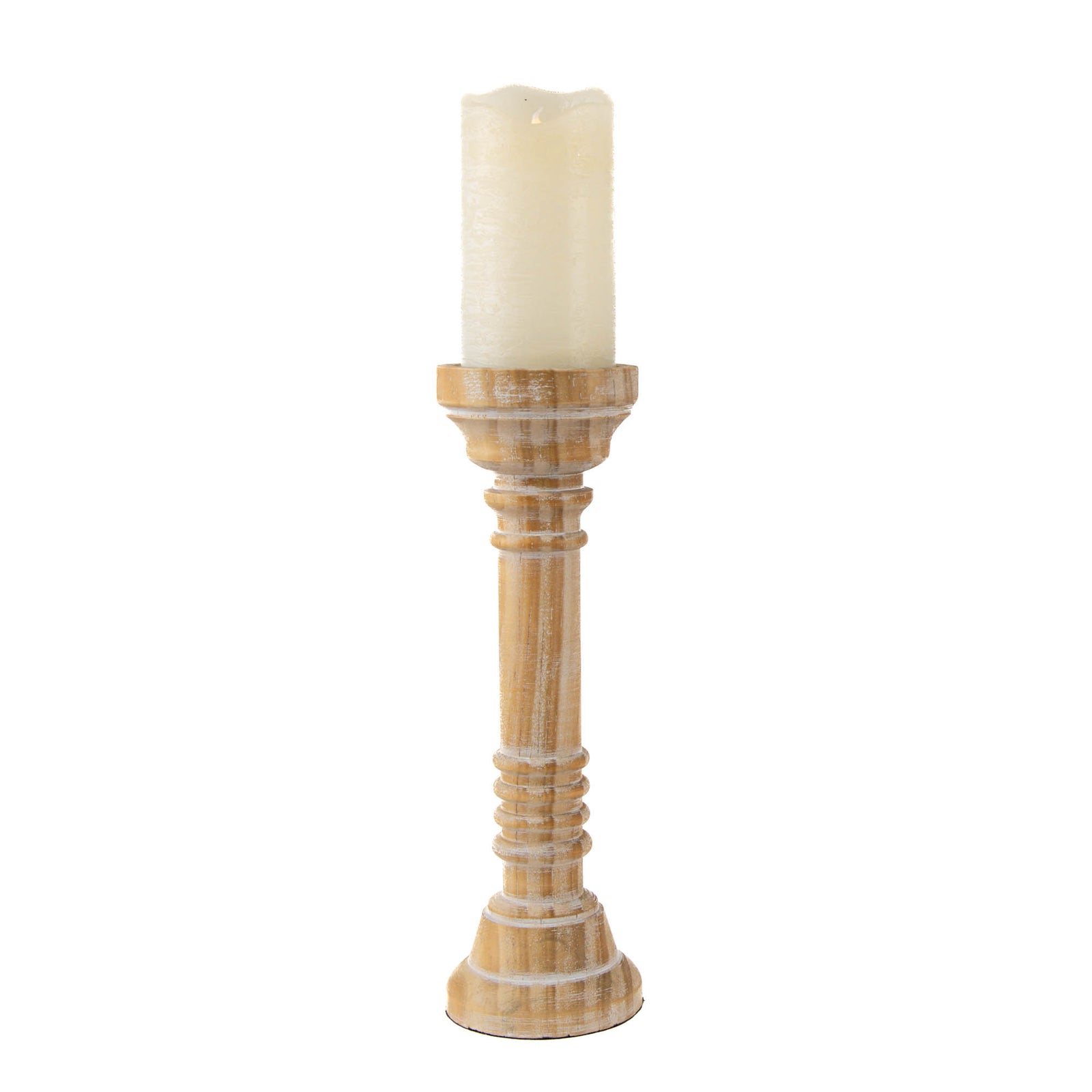 Large Natural Timber Classic Candle Holder 32cm(h)
