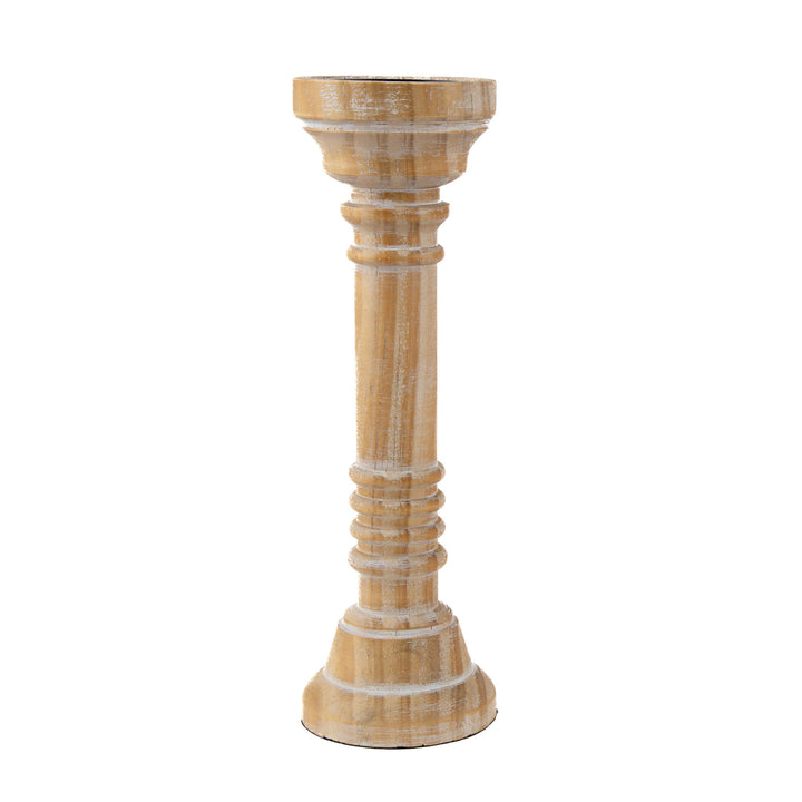 Large Natural Timber Classic Candle Holder 32cm(h)