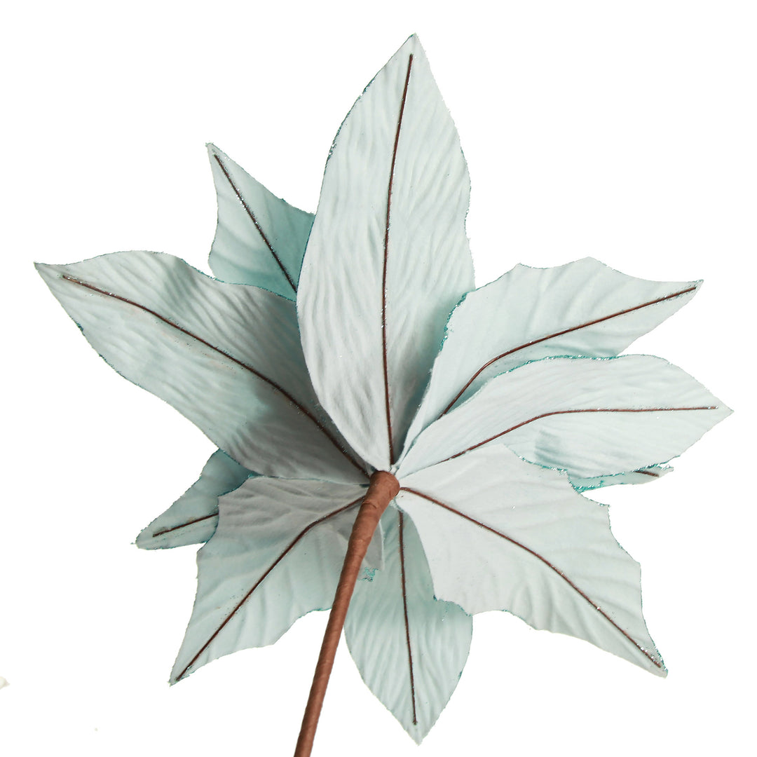 Large Pale Blue Poinsettia Flower Stem