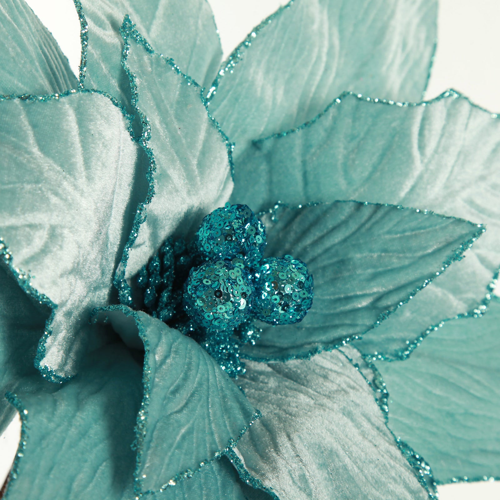 Large Pale Blue Poinsettia Flower Stem