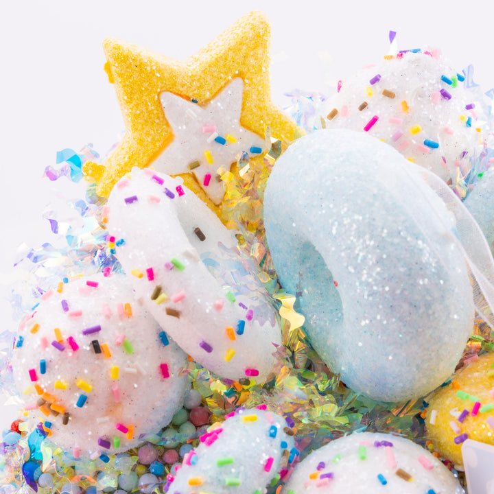 Large Pastel Blue Sprinkle Present Christmas Tree Decoration - Set of 2
