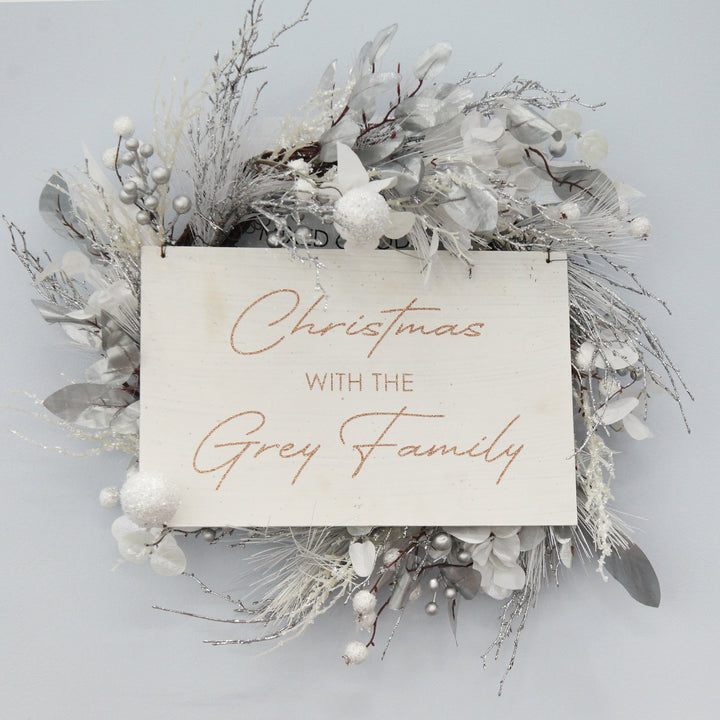 Silver and White Frost Christmas Wreath (65cm)