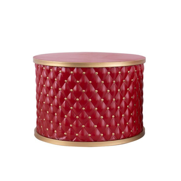 Large Red and Gold Metal Christmas Drum Stand - 50cm (D)