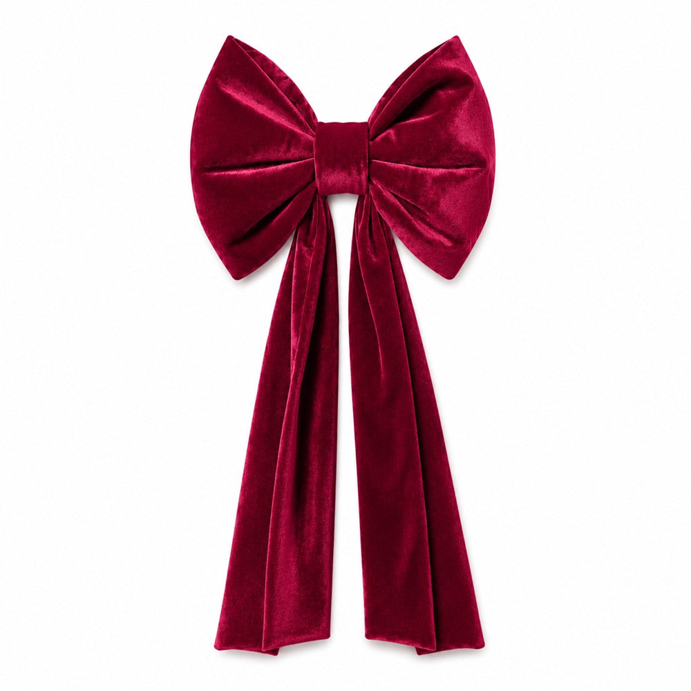 Large Red Luxe Velvet Bow - 50cm