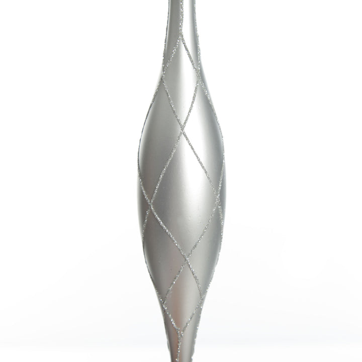 Large Silver Christmas Finial Decoration