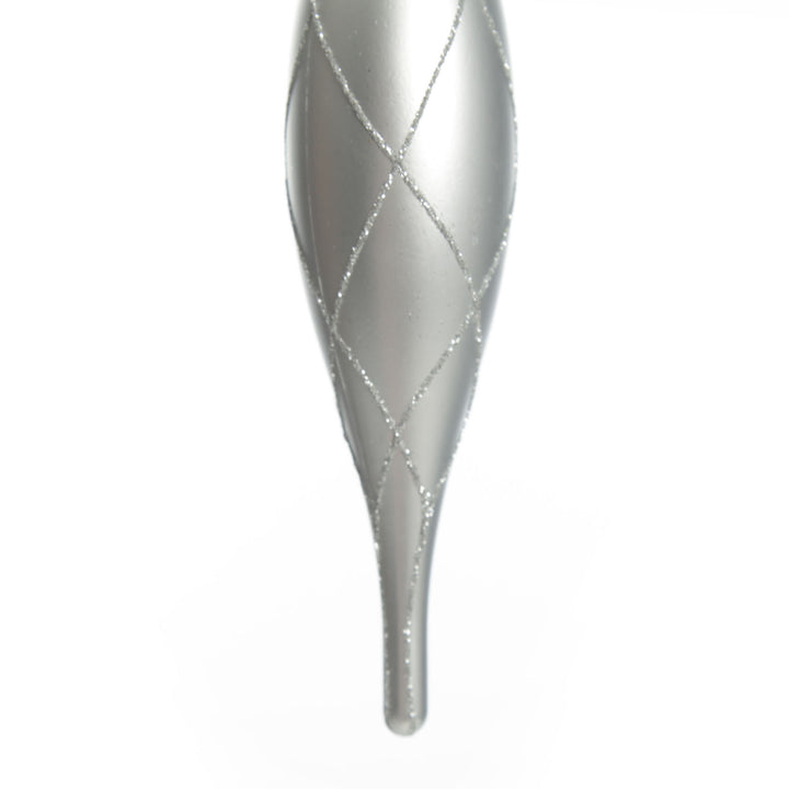 Large Silver Christmas Finial Decoration