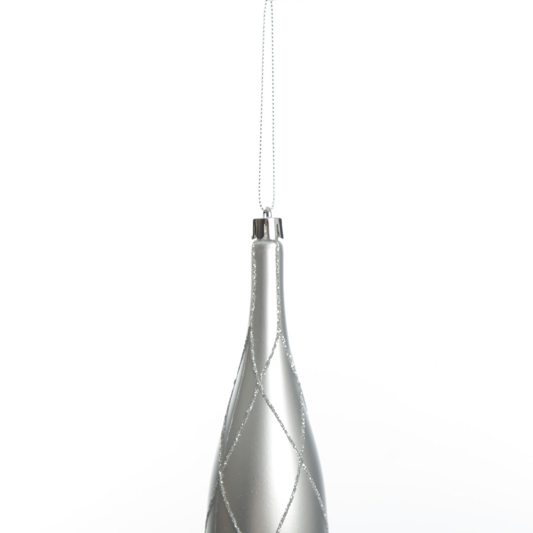 Large Silver Christmas Finial Decoration