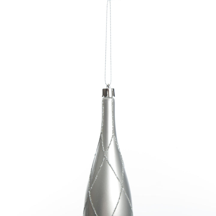 Large Silver Christmas Finial Decoration