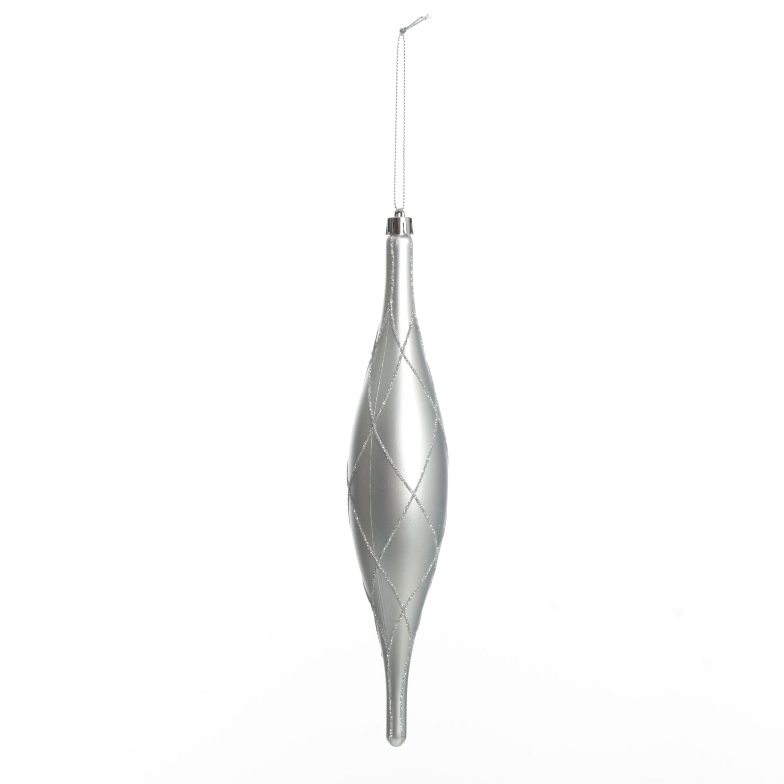 Large Silver Christmas Finial Decoration