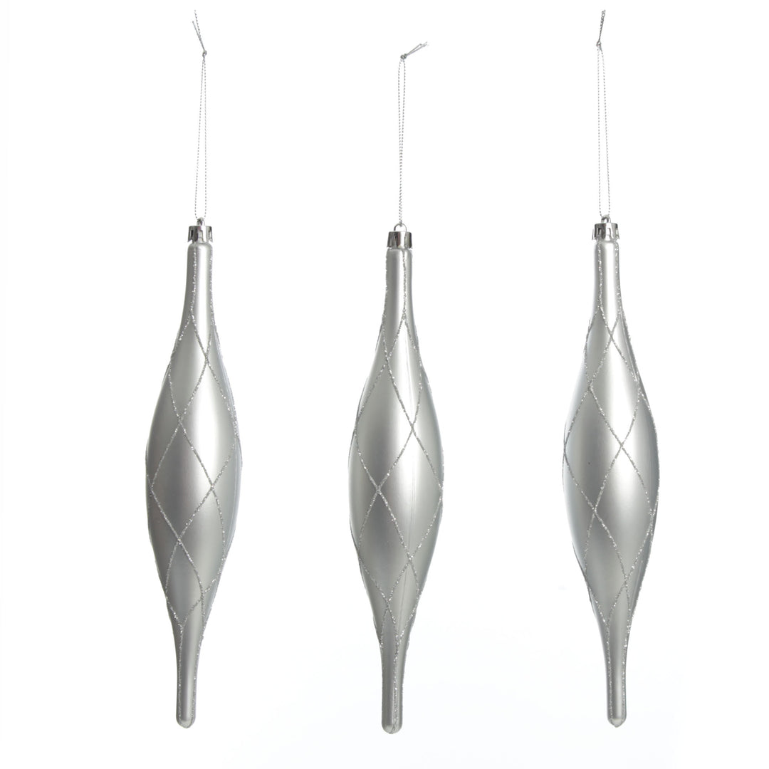 Large Silver Christmas Finial Decoration