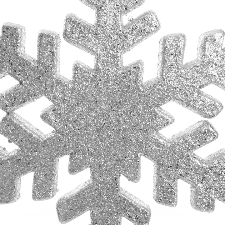 Silver Glitter Hanging Snowflake - Large