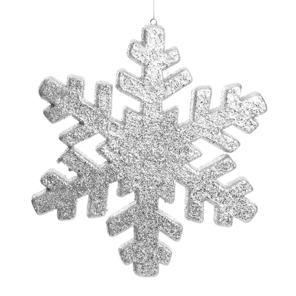 Silver Glitter Hanging Snowflake - Large