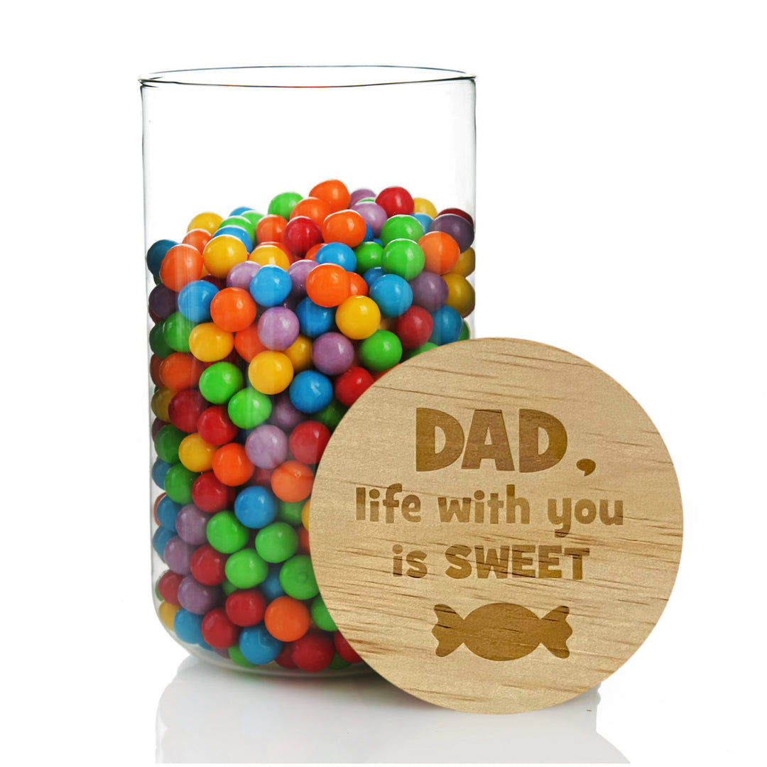 Personalised Treat Jar with Wooden Lid - Life with You is Sweet