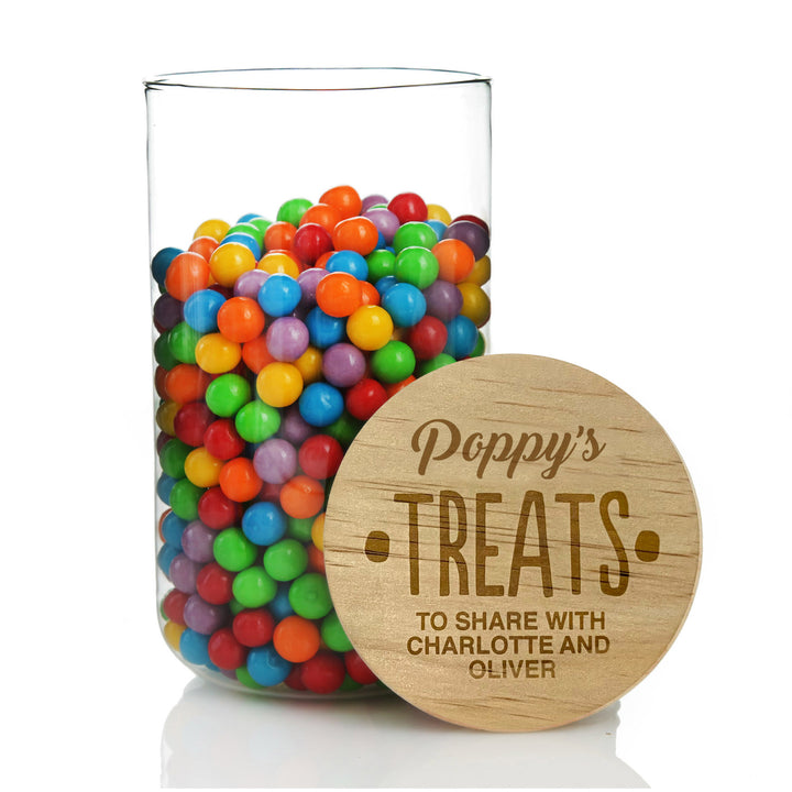 Personalised Treat Jar with Wooden Lid - Treats to Share