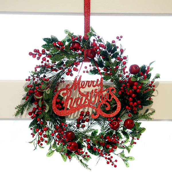 Large Berry and Apple Wreath - Lifestyle