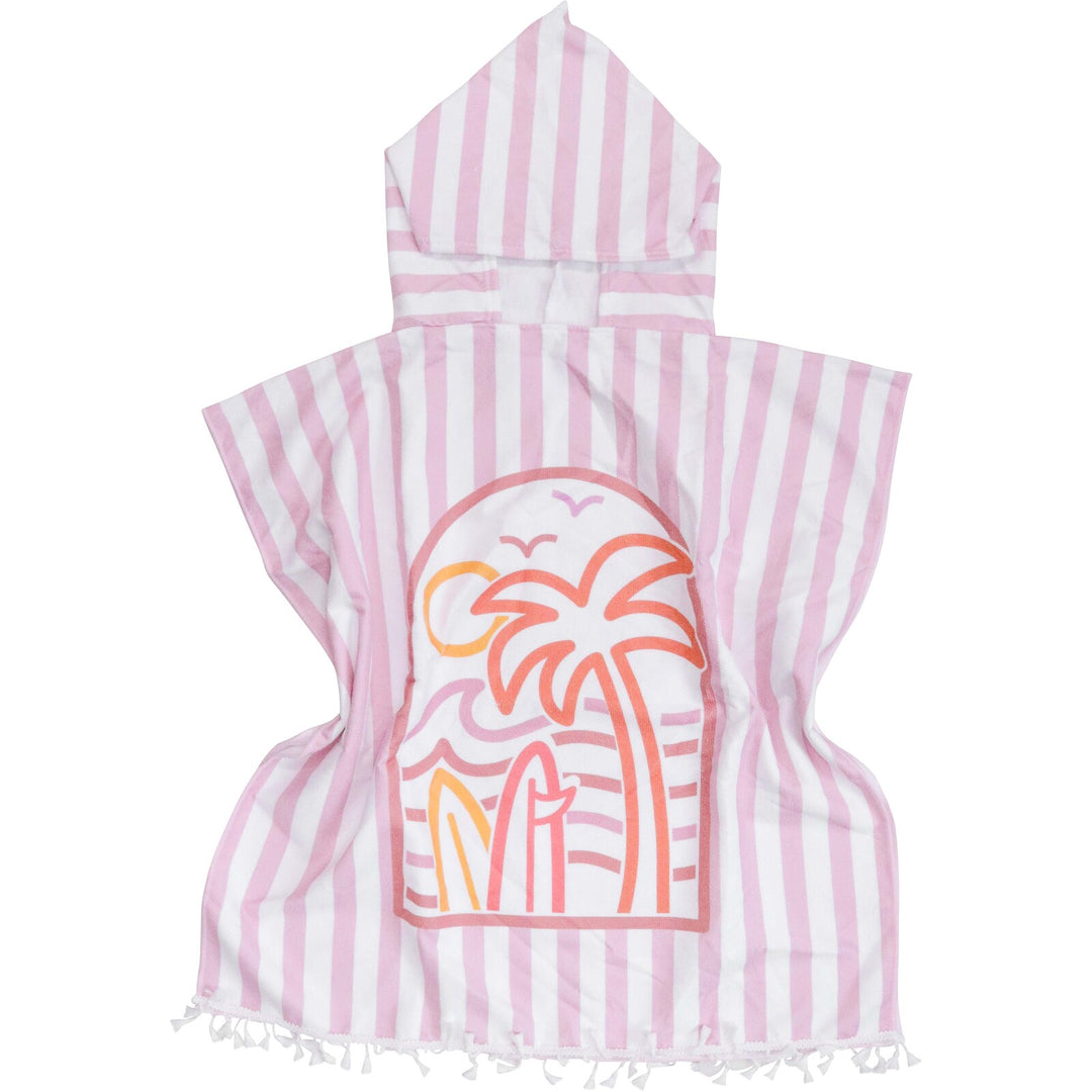 Kids Towel Poncho with Bag - Summer Pinks