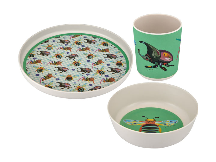 Maxwell &amp; Williams - Pete Cromer Garden Party - Green Kids Melamine 3 Piece Set