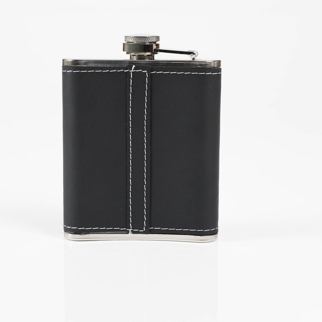 Vegan Leather Wrapped Stainless Steel Hip Flask