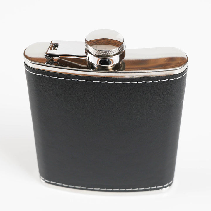 Vegan Leather Wrapped Stainless Steel Hip Flask