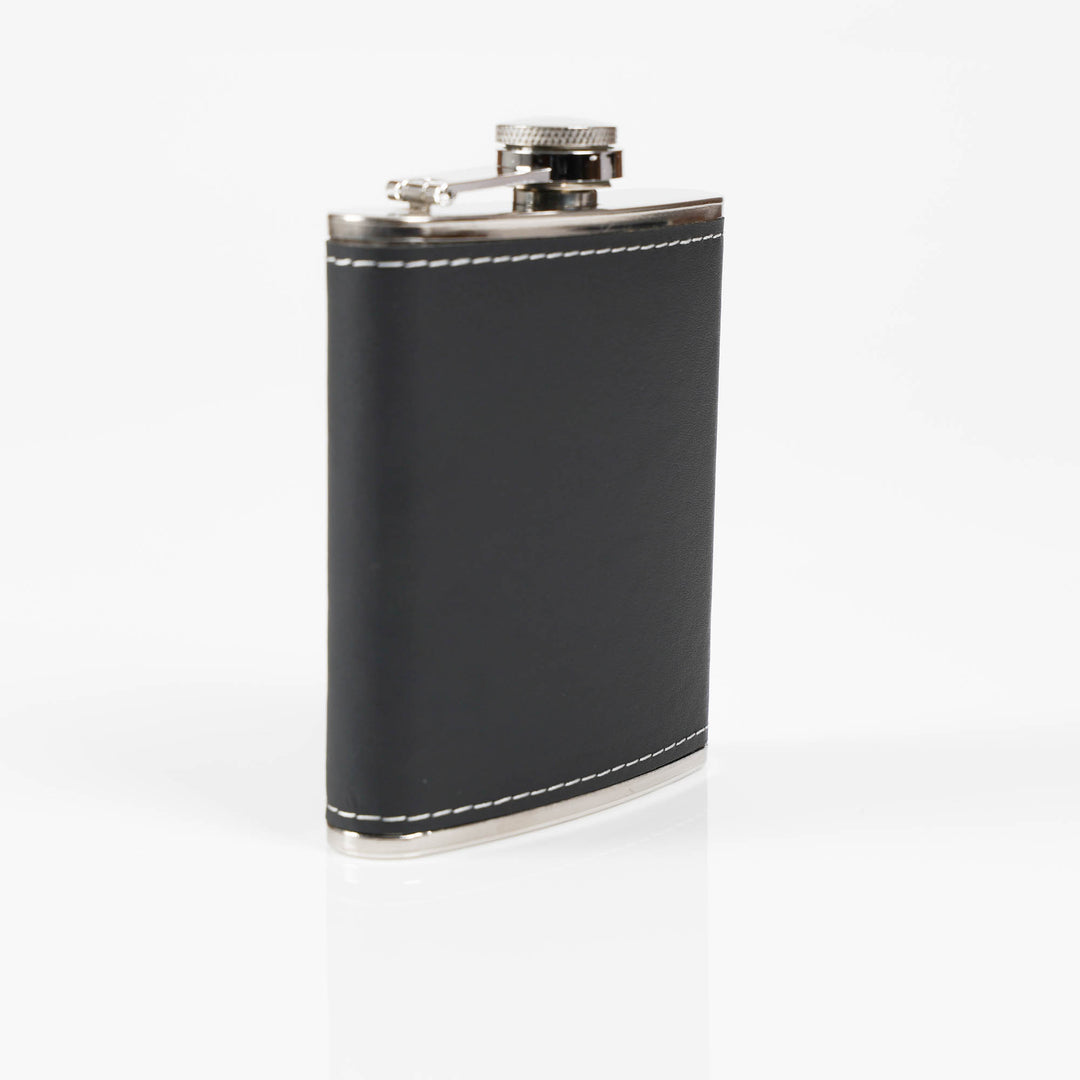Vegan Leather Wrapped Stainless Steel Hip Flask