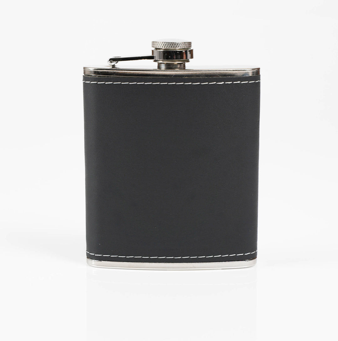 Vegan Leather Wrapped Stainless Steel Hip Flask