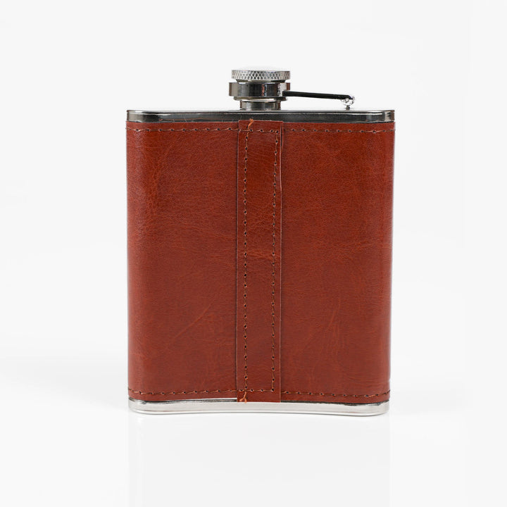 Vegan Leather Wrapped Stainless Steel Hip Flask
