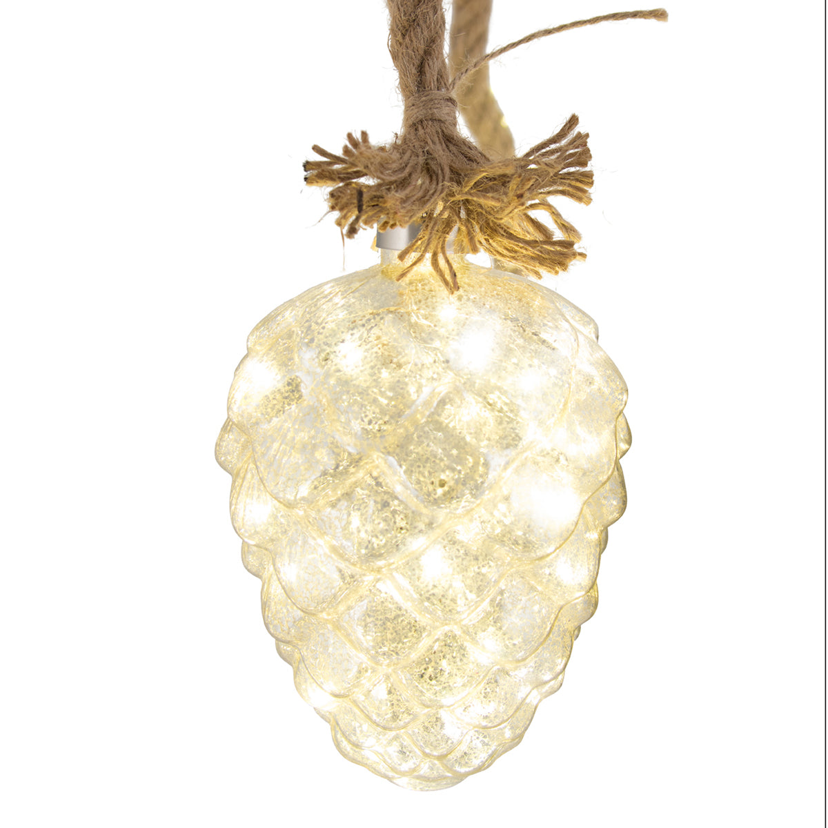 LED Champagne Pinecone with Hanging Rope