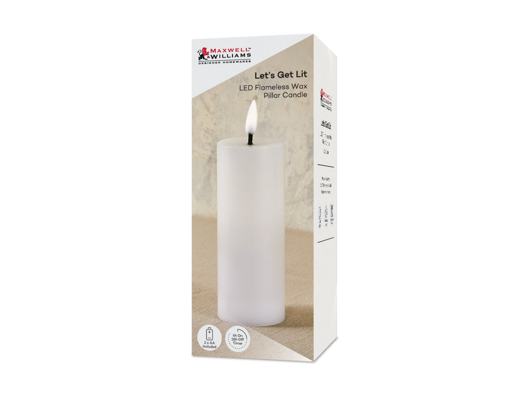 Maxwell &amp; Williams Lets Get Lit LED Flameless Candle Natural 5.5x12.5cm