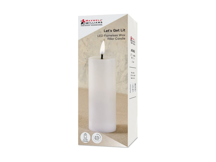 Maxwell &amp; Williams Lets Get Lit LED Flameless Candle Natural 5.5x12.5cm