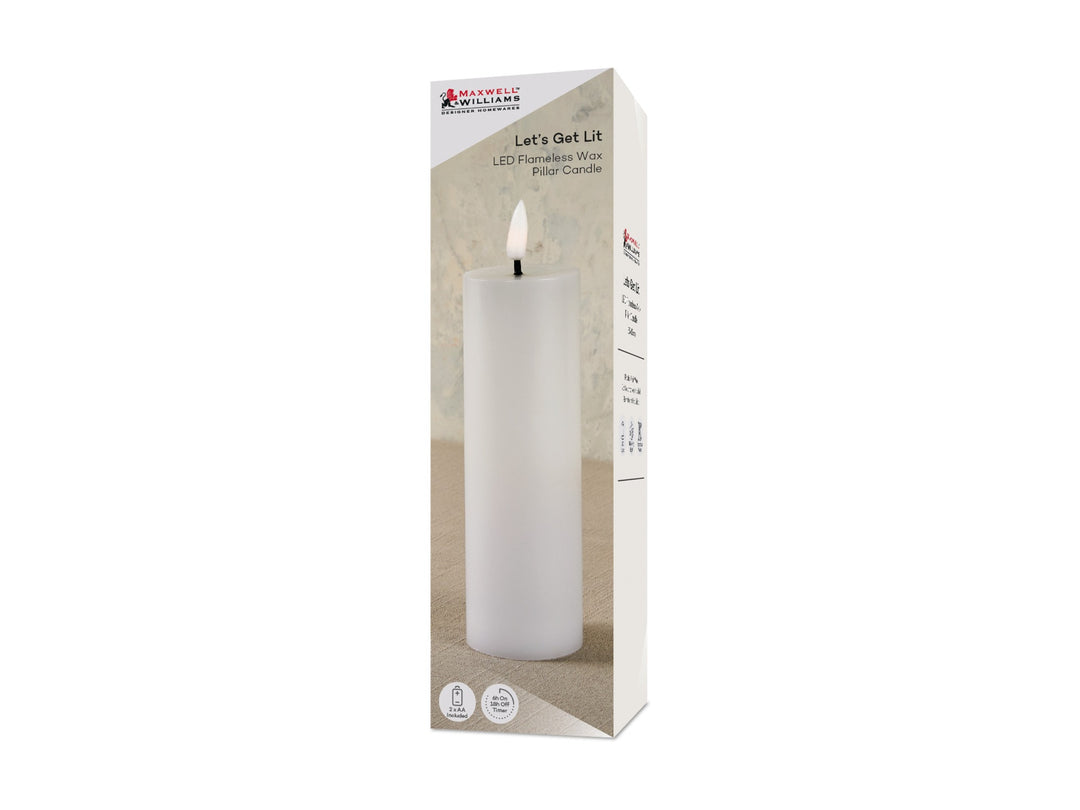 Maxwell &amp; Williams Lets Get Lit LED Flameless Candle Natural 5.5x15cm