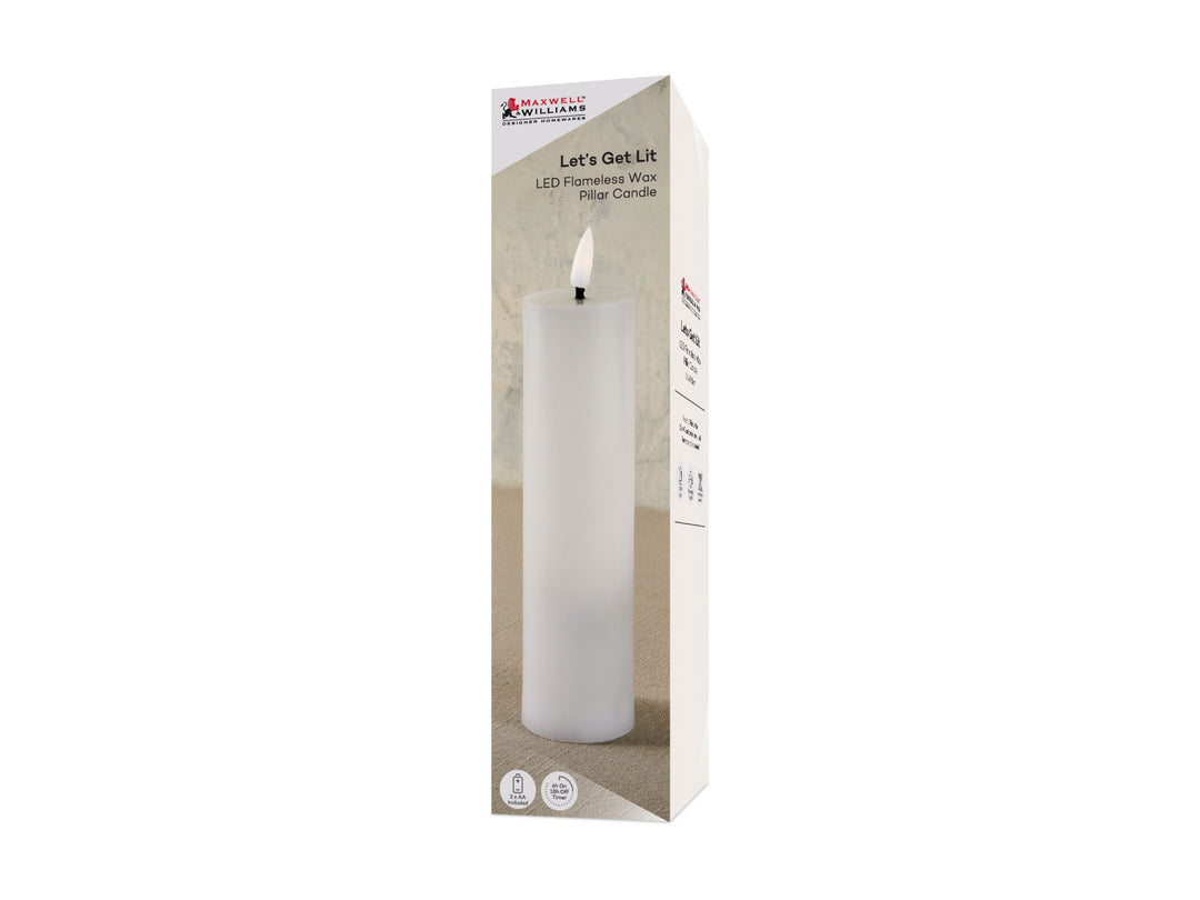 Maxwell &amp; Williams Lets Get Lit LED Flameless Candle Natural 5.5x17.5cm
