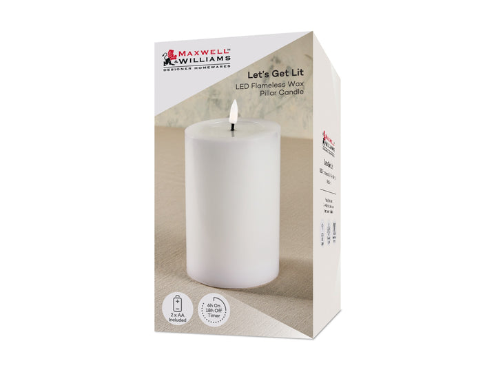 Maxwell &amp; Williams Lets Get Lit LED Flameless Candle Natural 10x15cm