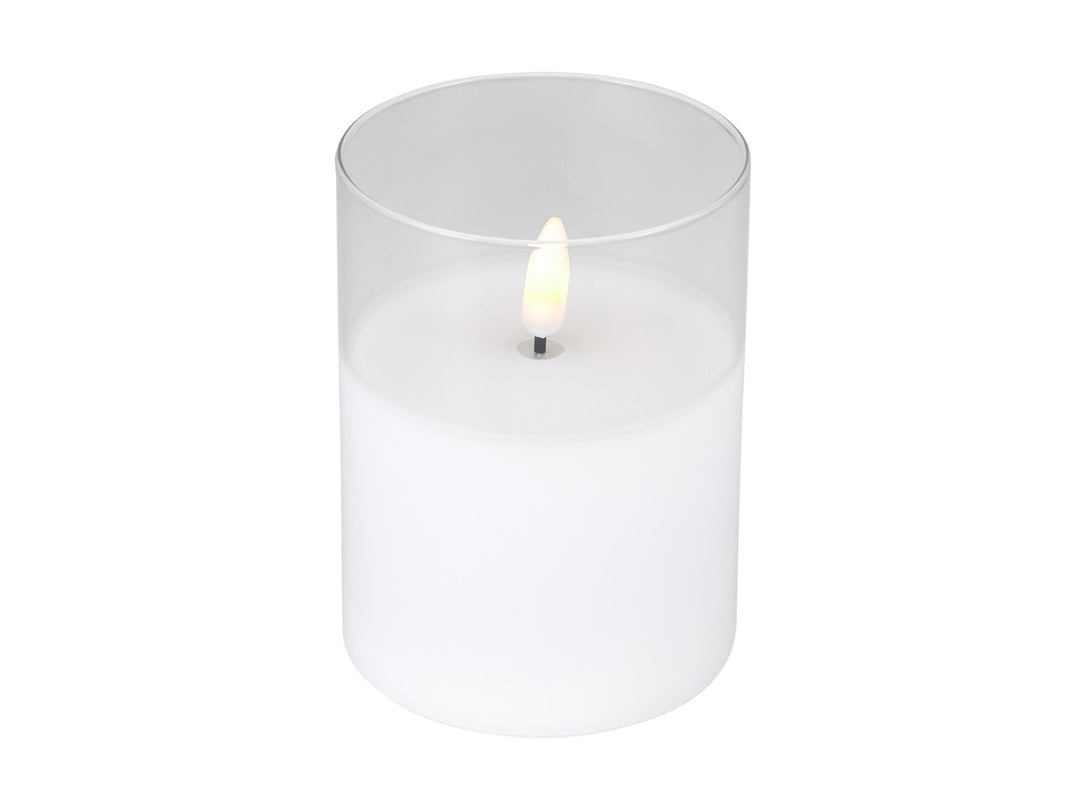 Maxwell &amp; Williams Lets Get Lit LED Flameless Candle Clear Glass Hurricane - Set of 3