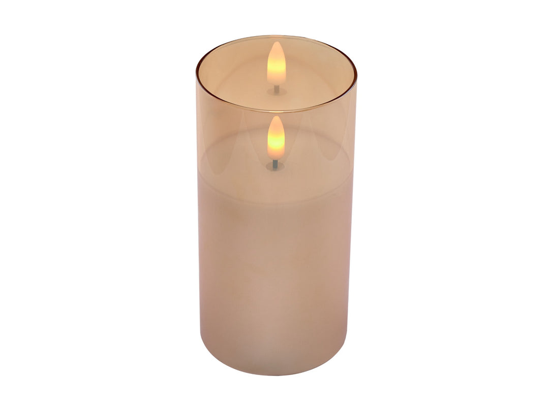 Maxwell &amp; Williams Lets Get Lit LED Flameless Candle Gold Glass Hurricane - Set of 3
