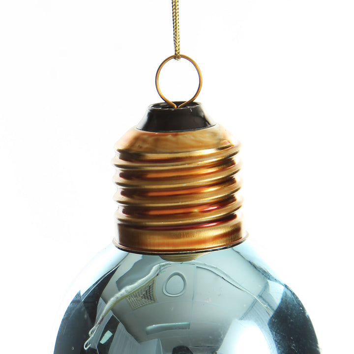Blue Light Bulb Hanging Christmas Decoration