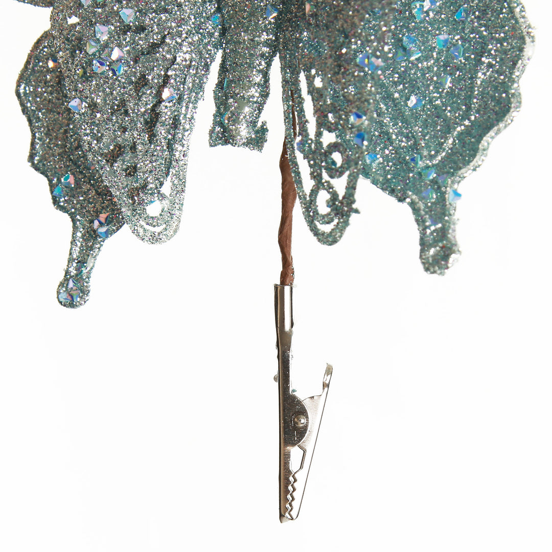 Light Blue Glitter Butterfly Clip