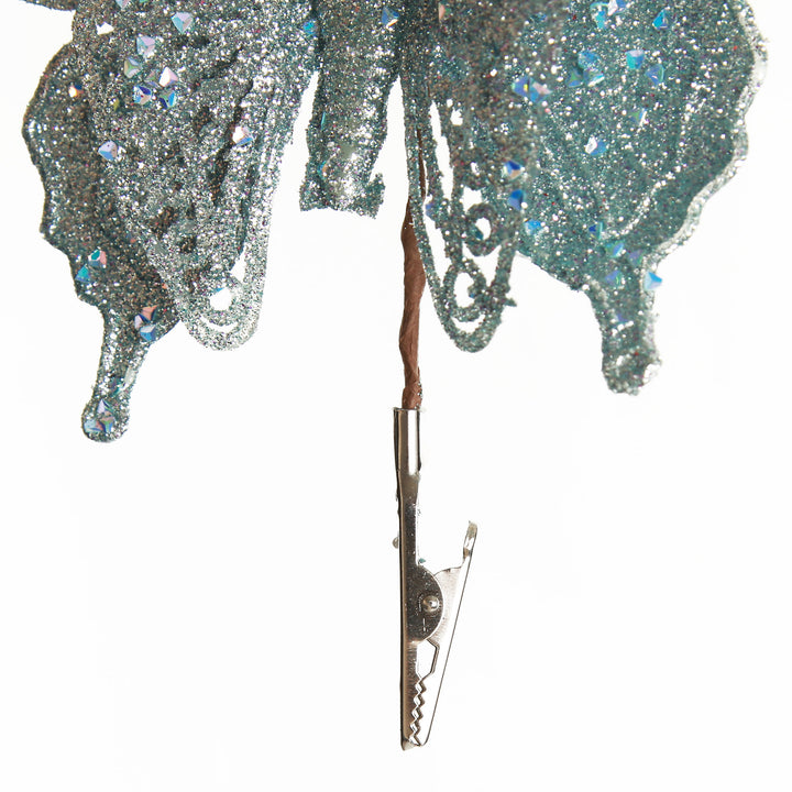 Light Blue Glitter Butterfly Clip